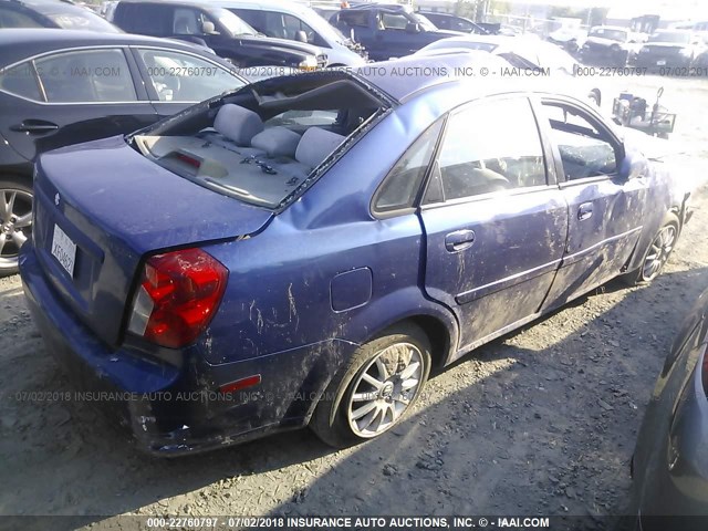 KL5JJ56ZX5K085628 - 2005 SUZUKI FORENZA LX/EX BLUE photo 4