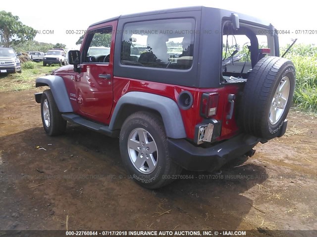 1C4AJWAG4CL178576 - 2012 JEEP WRANGLER SPORT 红色 照片 3