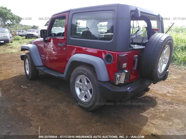 1C4AJWAG4CL178576 - 2012 JEEP WRANGLER SPORT RED photo 3