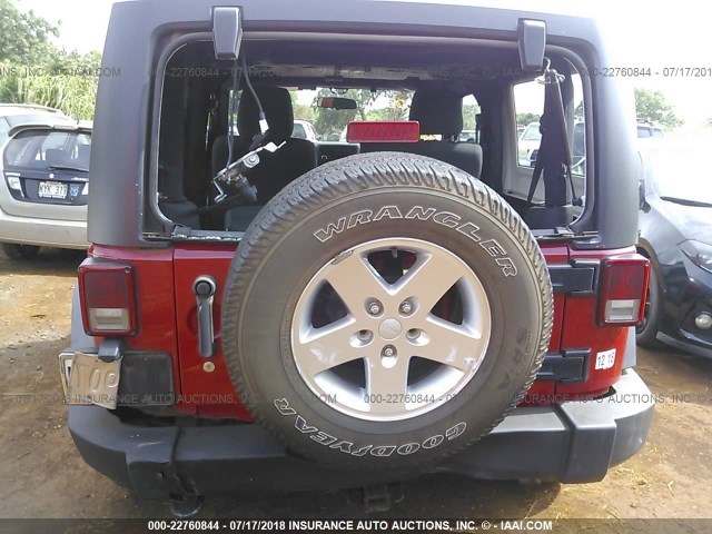 1C4AJWAG4CL178576 - 2012 JEEP WRANGLER SPORT RED photo 6