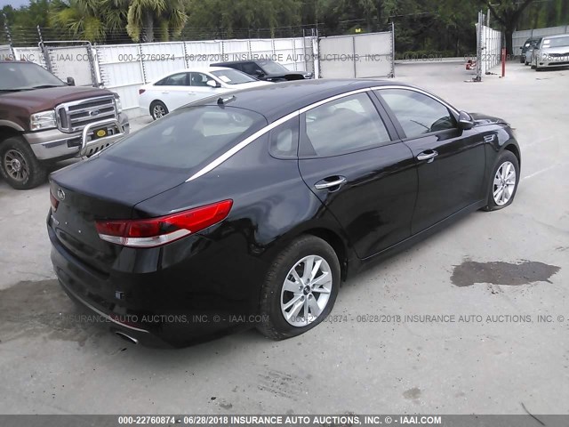 5XXGT4L38JG221154 - 2018 KIA OPTIMA LX/S BLACK photo 4