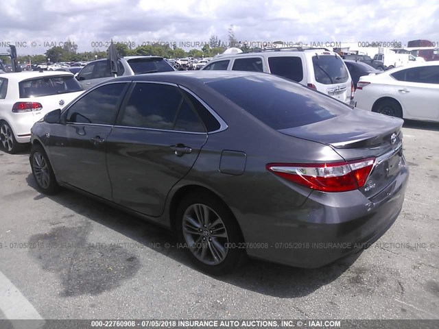4T1BF1FK1HU700938 - 2017 TOYOTA CAMRY LE/XLE/SE/XSE GRAY photo 3