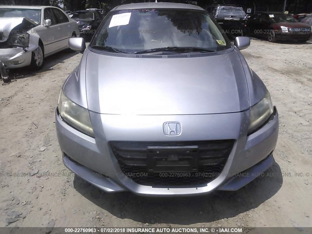 JHMZF1D62BS002560 - 2011 HONDA CR-Z EX SILVER photo 6