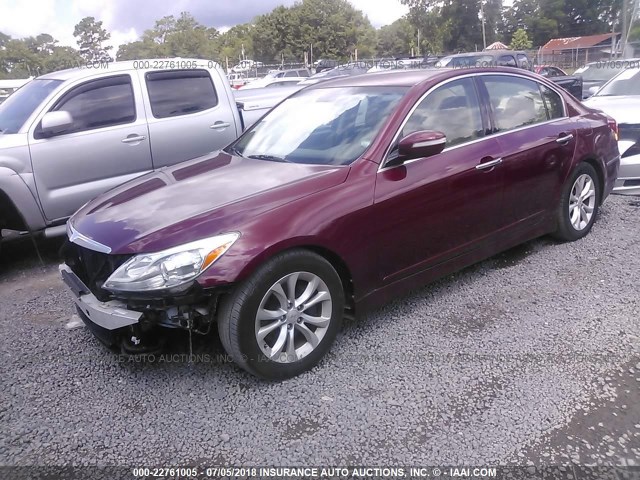 KMHGC4DD1DU215939 - 2013 HYUNDAI GENESIS 3.8L BURGUNDY photo 2