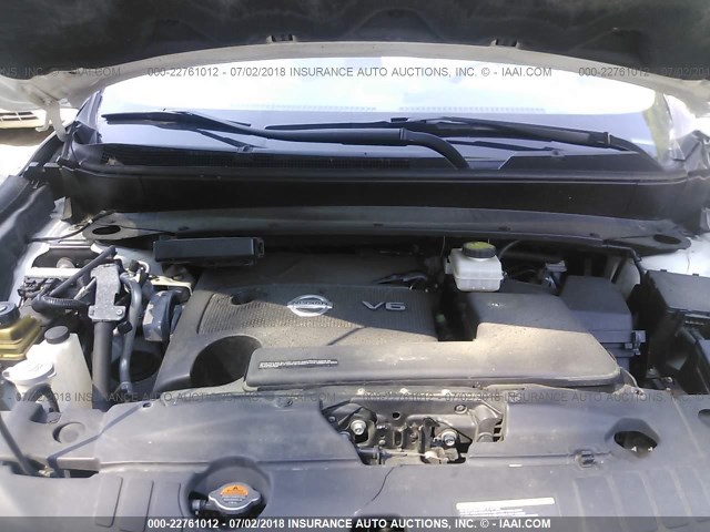 5N1AR2MM3DC608064 - 2013 NISSAN PATHFINDER S/SV/SL/PLATINUM WHITE photo 10