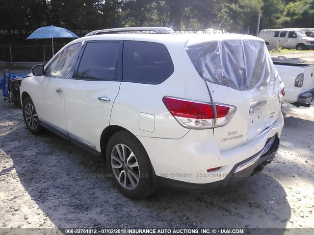 5N1AR2MM3DC608064 - 2013 NISSAN PATHFINDER S/SV/SL/PLATINUM WHITE photo 3