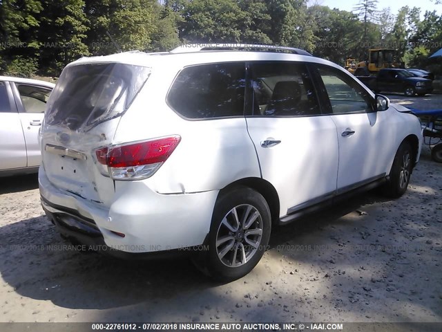 5N1AR2MM3DC608064 - 2013 NISSAN PATHFINDER S/SV/SL/PLATINUM WHITE photo 4