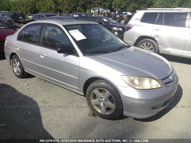 1HGES26795L007746 - 2005 HONDA CIVIC EX SILVER photo 1