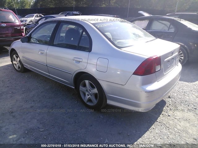 1HGES26795L007746 - 2005 HONDA CIVIC EX SILVER photo 3