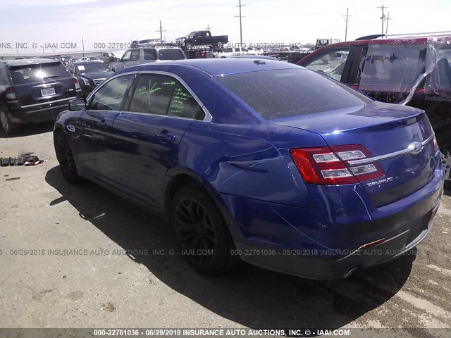 1FAHP2F85DG118927 - 2013 FORD TAURUS LIMITED BLUE photo 3