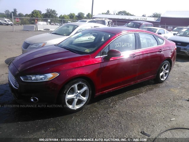 3FA6P0G74GR222422 - 2016 FORD FUSION S RED photo 2