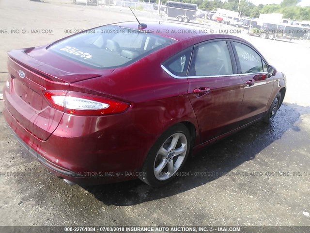 3FA6P0G74GR222422 - 2016 FORD FUSION S RED photo 4