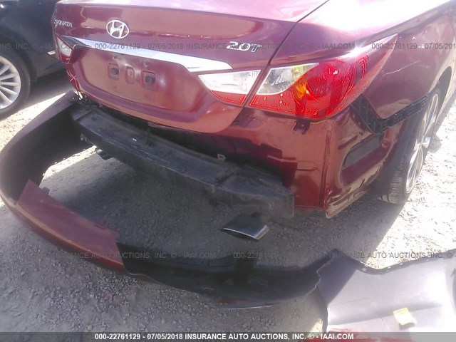 5NPEC4AB2DH655158 - 2013 HYUNDAI SONATA SE/LIMITED BURGUNDY photo 6