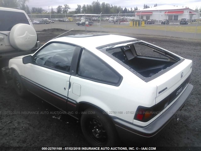 JHMAF7320GS011778 - 1986 HONDA CIVIC 1500 CRX WHITE photo 3