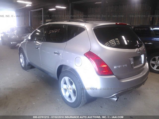 JN8AZ08W55W423474 - 2005 NISSAN MURANO SL/SE/S BEIGE photo 3