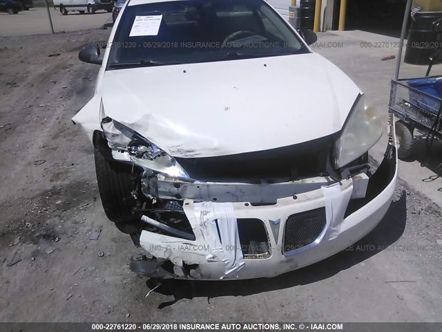 1G2ZF57B184198980 - 2008 PONTIAC G6 VALUE LEADER/BASE WHITE photo 6