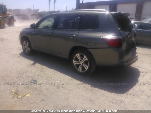 JTEDS43A982062676 - 2008 TOYOTA HIGHLANDER SPORT GRAY photo 3