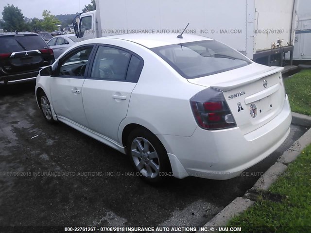 3N1AB6AP8AL641935 - 2010 NISSAN SENTRA 2.0/2.0S/SR/2.0SL WHITE photo 3