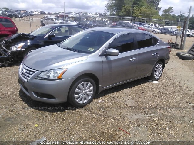 3N1AB7AP1EY266985 - 2014 NISSAN SENTRA S/SV/SR/SL GRAY photo 2