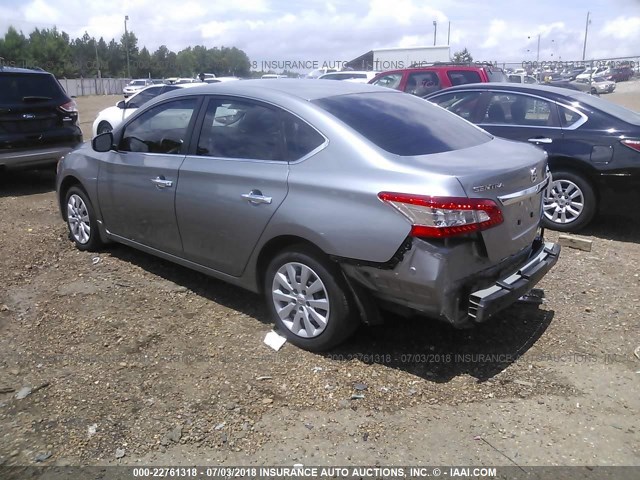 3N1AB7AP1EY266985 - 2014 NISSAN SENTRA S/SV/SR/SL GRAY photo 3