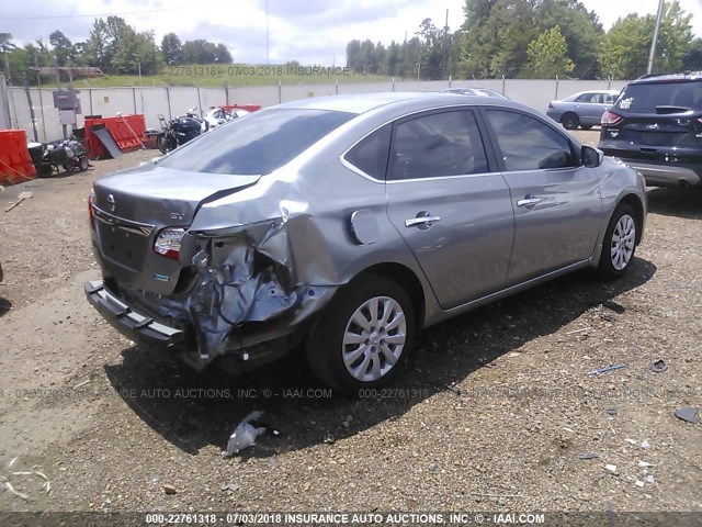 3N1AB7AP1EY266985 - 2014 NISSAN SENTRA S/SV/SR/SL GRAY photo 4