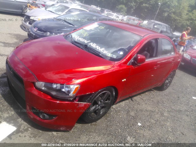 JA3AU26U98U040062 - 2008 MITSUBISHI LANCER ES RED photo 2