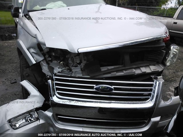 1FMEU6FE1AUA31781 - 2010 FORD EXPLORER LIMITED ვერცხლისფერი ფოტო 6