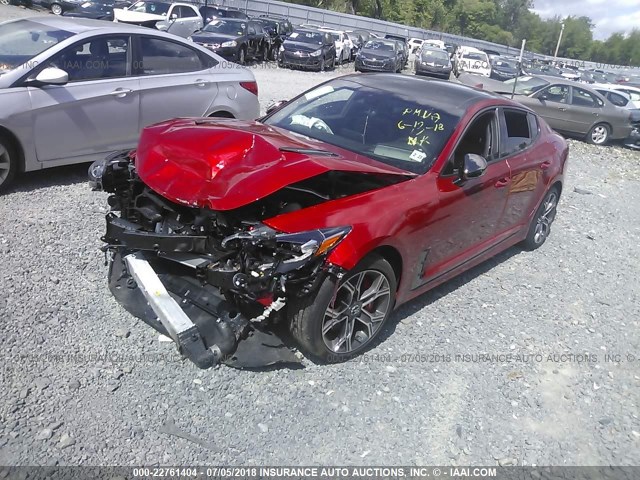 KNAE55LC4J6016451 - 2018 KIA STINGER GT2 RED photo 2