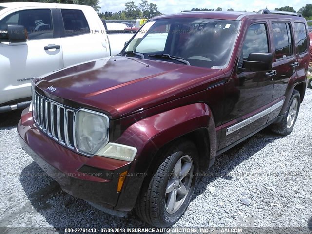 1J8GP58K88W290096 - 2008 JEEP LIBERTY LIMITED MAROON photo 2