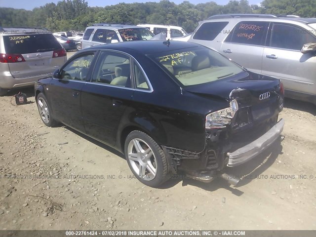 WAUDF78E27A171665 - 2007 AUDI A4 2.0T QUATTRO BLACK photo 3