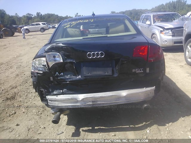 WAUDF78E27A171665 - 2007 AUDI A4 2.0T QUATTRO BLACK photo 6