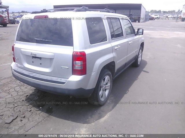 1C4NJRFB9CD603610 - 2012 JEEP PATRIOT LATITUDE SILVER photo 4