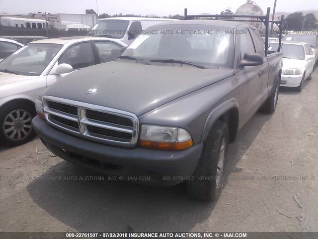 1D7GL12KX4S634779 - 2004 DODGE DAKOTA SXT GRAY photo 2