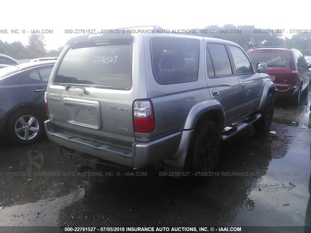 JT3HN86R920375496 - 2002 TOYOTA 4RUNNER SR5 GRAY photo 4