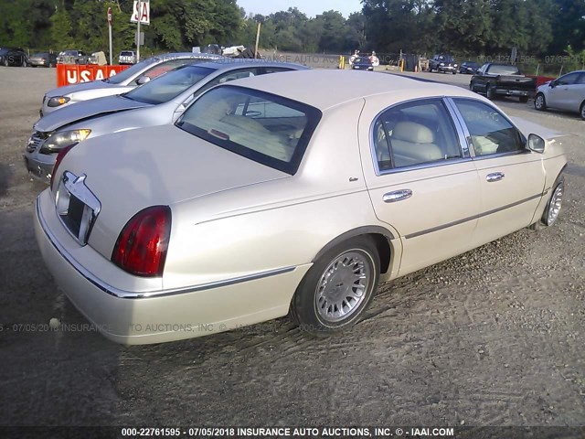 1LNHM83W11Y607450 - 2001 LINCOLN TOWN CAR CARTIER BEIGE photo 4