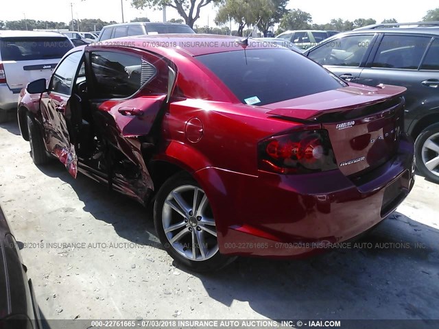 1C3CDZCB1DN580990 - 2013 DODGE AVENGER SXT RED photo 3