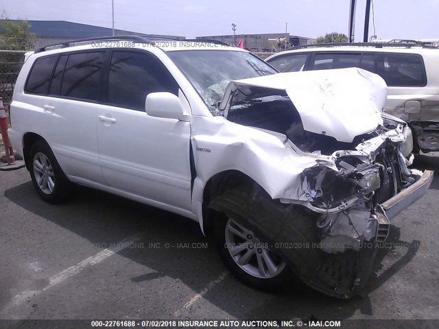 JTEDW21A960006726 - 2006 TOYOTA HIGHLANDER HYBRID WHITE photo 1