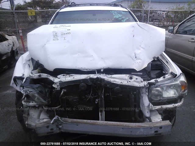 JTEDW21A960006726 - 2006 TOYOTA HIGHLANDER HYBRID WHITE photo 6