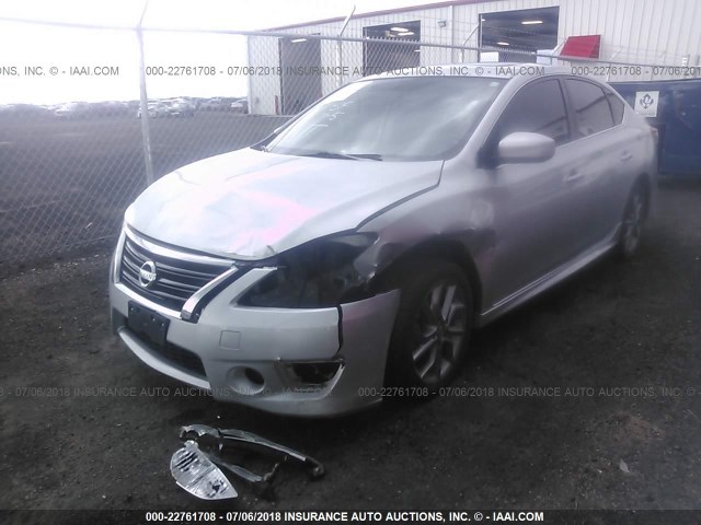 3N1AB7AP4DL748328 - 2013 NISSAN SENTRA S/SV/SR/SL SILVER photo 2