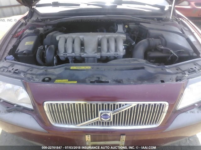 YV1TS94DX11195250 - 2001 VOLVO S80 MAROON photo 10