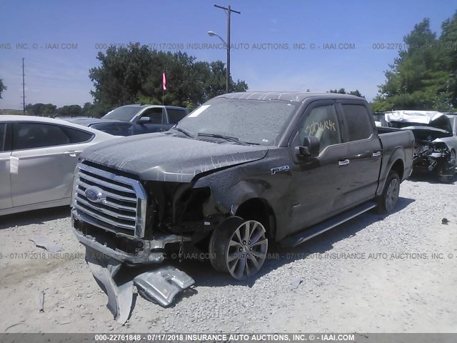 1FTEW1EP2HKD39875 - 2017 FORD F150 SUPERCREW GRAY photo 2