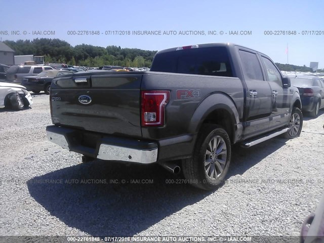 1FTEW1EP2HKD39875 - 2017 FORD F150 SUPERCREW GRAY photo 4