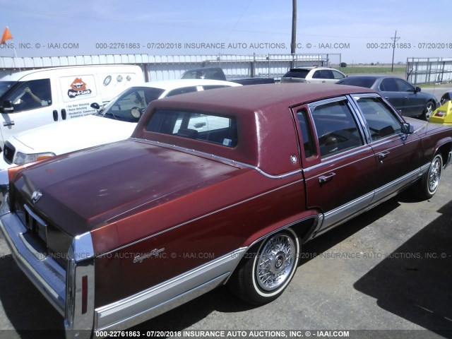 1G6DW54E5MR713855 - 1991 CADILLAC BROUGHAM RED photo 4