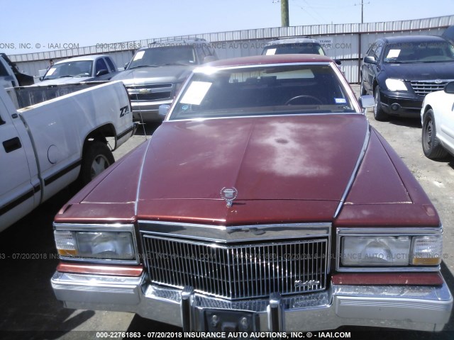 1G6DW54E5MR713855 - 1991 CADILLAC BROUGHAM RED photo 6