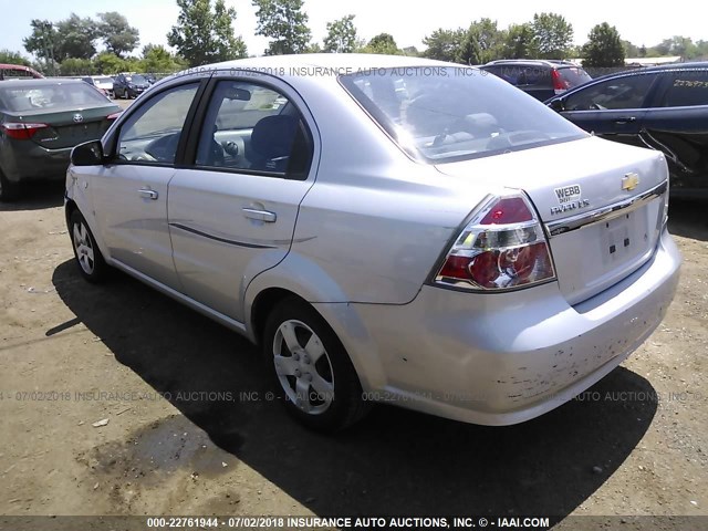 KL1TD56687B077876 - 2007 CHEVROLET AVEO LS SILVER photo 3