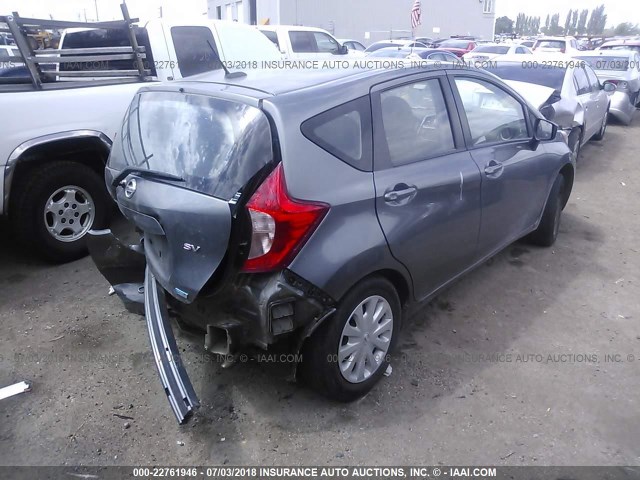 3N1CE2CP6GL368136 - 2016 NISSAN VERSA NOTE S/S PLUS/SV/SL/SR GRAY photo 4