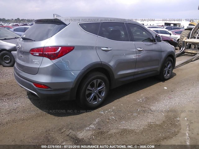 5XYZTDLB7DG041843 - 2013 HYUNDAI SANTA FE SPORT  GRAY photo 4