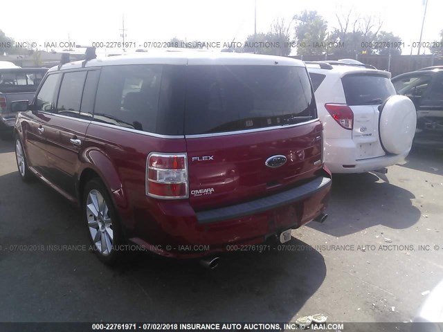 2FMHK6CT0ABA74469 - 2010 FORD FLEX SEL RED photo 3