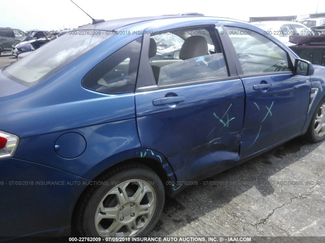 1FAHP35N18W153568 - 2008 FORD FOCUS SE/SEL/SES BLUE photo 6