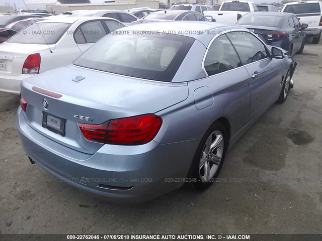 WBA3V5C50FP753060 - 2015 BMW 428 I BLUE photo 4